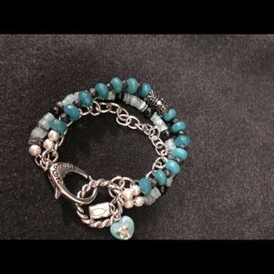 AWESOME GREEN OPAL AND CHIPPED SHELL MULTI STRAND